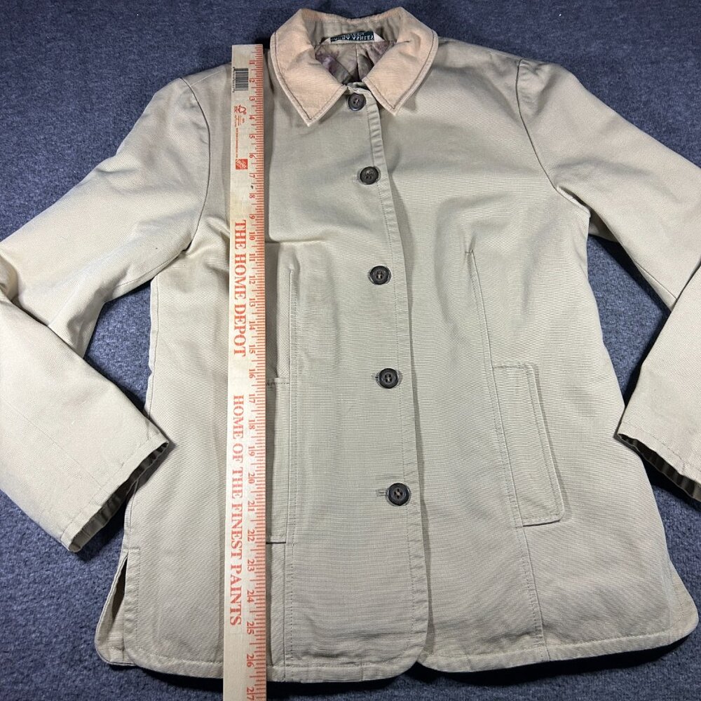 Vintage Barn Coat Jacket Women Size S Beige Corduroy Collar Chore Streetwear See - Picture 3 of 15